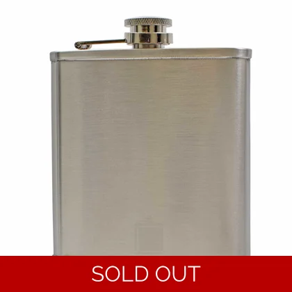 Lipped Hip Flask - 6oz - Steel